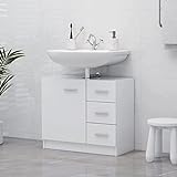 vidaXL Waschbeckenunterschrank Waschtisch Unterschrank Badmöbel Badschrank Badezimmerschrank Badezimmer Weiß 63x30x54cm Spanplatte
