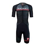 SUNDRIED Mens Pro Trisuit Short Sleeve Triathlonanzug am besten für Ironman Rennen Tri Suit (Schwarz, M)