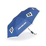 Hamburger SV Regenschirm mit Farbwechsel-Effekt | Farbwechsel bei Regen von Weiß auf Schwarz mit Schriftzug NUR DER HSV | Griff mit Tragekordel | Edelstahl [blau]