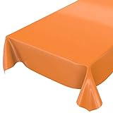ANRO Wachstuchtischdecke Wachstuch abwaschbare Tischdecke Uni Glanz Einfarbig Orange 100x140cm