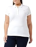 Tommy Hilfiger Damen New Chiara STR PQ Polo SS Poloshirts Poloshirt, Weiß (Classic White 100), 38 (M)