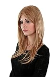 Prettyland Damen Glatte Gestuft ang-Haare natürliche Perücke Blond Wig für Alltag C1703