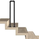 Schmiedeeiserne Übergangs-il für Treppen, Innen- und Außenbereich, Sicherheit, Treppengeländer für ältere Menschen, Terrasse, Korridor, Garten, Villa, Balkon, Schwarz (30 cm)
