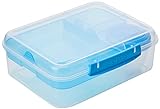 Sistema Bento Box TO GO Lunchbox | Frischhaltedose mit Joghurt-/Fruchtbehälter | 1,65 l | BPA-frei | blau | 1 Stück