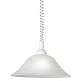 EGLO Pendelleuchte Albany, Hängelampe mit Spiralkabel, höhenverstellbar, Wohnzimmerlampe hängend aus Alabaster-Glas, Kunststoff, weiß, Esstischlampe E27