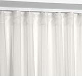 BEAUTEX Vorhang mit U-Band 140x250 cm (Farbe Wählbar) transparente Kräuselband Gardine, Dolly (Elfenbein)