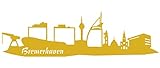 Samunshi® Wandsticker Bremerhaven Skyline viele Größen und Farben sofort lieferbar wandtattoo in 7 Größen und 25 Farben (30x8,8cm Gold)