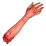 Abgetrennte Körperteile, Halloween abgetrennter Arm Horror Bloody Fake Tool gebrochener Arm Streich Trick Halloween Party Requisiten, gefälschte abgetrennte Arm