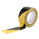 OVBBESS 1 Rolle - Gefahren- / Warnen Schutz Band Farben Schwarz & Gelb GrößE 50 Mm X 33 M