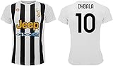 Sportbaer Fußballtrikot Paulo Dybala Saison 2021 2022. Trikot Weiß Schwarz Nummer 10. Erstes Trikot. Offizielle Nachbildung. Größen für Erwachsene und Kinder.