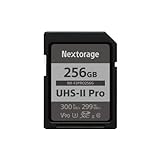 Nextorage Japan Ultra Fast v90 UHS-II SD-Karte 256 GB max Schreibgeschwindigkeit 299 MB/s Lesegeschwindigkeit 300 MB/s (SDXC UHS2 Speicherkarte NX-F2PRO)