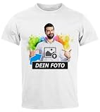 SpecialMe® personalisierbares Herren T-Shirt mit Foto Text, T-Shirt selbst gestalten & Bedrucken Lassen Foto-Geschenke Herren weiß XL