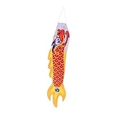 Supvox Drachen Flagge Karpfen Flagge Ornamente Fahnenstange Vorhanglichter im Freien Windspiele Zwerge makramee Outdoor outdoordeko Gartendeko Accessoire Gartenflagge Polyestertuch Yellow