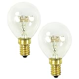 com-four® 2x Backofen-Lampe bis 300° C, warmweiße Herd-Glühbirne 40W, E14, P45, 230V (02 Stück - 40W goldfarben)