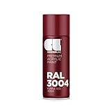 CL COSMOS LAC Sprühlack rot, glänzend - Spraydosen Sprühfarbe DIY Lack Acryllack Spray Farbspray Sprühdose Lackspray Farbe für Kunststoff, Metall, UVM. (RAL 3004 - Purpurrot)