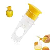 KLEHOPE Obstpresse Manuell, Mini Zitronenpresse Handpresse, Saftpresse Zitrone mit Ausgießer, ABS Kunststoff, Saftpresse Manuell für Zitrone, Mandarine, Orange E