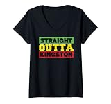 Damen Direkt aus Kingston Jamaica Reggae T-Shirt mit V