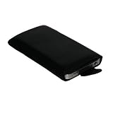 Handytasche Schwarz Geeignet für ZTE Blade L110 - Handy Tasche Schutz Hülle Slim Soft Case Cover Etui Black mit Auszugband