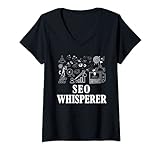 Damen Lustiger SEO Whisperer für SEO Specialist & Digital Marketing T-Shirt mit V-Ausschnitt