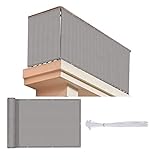 LXLIGHTS Balkonschutz, Sichtschutz, Polyester, Windschutz und Sonnenschutz, Netz mit Ösen und Kordel für Außen-Deckgeländer, anpassbar (Farbe: Grau, Größe: 1,5 x 6 m)