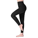 SINOPHANT Leggings Damen High Waist - Blickdicht Leggins mit Bauchkontrolle für Sport Yoga Gym(1 Schwarz,L-XL)