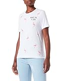 ONLY Women's ONLKITA REG S/S Flamingle TOP Box JRS T-Shirt, Bright White/AOP:Flamingo, L