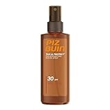 Piz Buin Tan & Protect, Bräunungsbeschleuniger Sonnenöl Spray mit Sonnenschutz LSF 30, wasserfest und schnell einziehend, 150ml