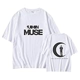 Jimin Muse Album-T-Shirt AR-My Graphic Support Baumwollshirt for Männer und Frauen Fans(A White,S)