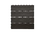 Outgarden Terrassenfliesen holzfliesen wpc klickfliesen Holzoptik Anthrazit 30x30x2,1