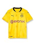PUMA Jungen BVB Cup Shirt Replica SS Jr with Evonik w/o Opel T, Cyber Yellow Black, 164