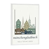 artboxONE Poster mit weißem Rahmen 18x13 cm Städte Mönchengladbach Light Blue - Bild mönchengladbach
