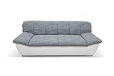 DOMO Collection Splash Sofa, 3-Sitzer Couch - Garnitur - 232 x 96 x 76 cm, 3er Polster in weiß / weiß-grau