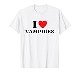 Funny I Love Vampire Red Heart Vampire Halloween T-S
