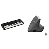 Yamaha PSS-A50 Keyboard, schwarz – Transportables mit großartigem Sound und tollen Effekten – Leichtes mit USB-MIDI Verbindung -Kopfhöreranschluss & Logitech MX Vertical, Ergonomische Kabellose Maus