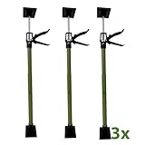 3x Zargenspanner stufenlos 57-117 cm Druckplatte neigbar bis 45° Teleskopstütze Einhandstütze Montagestütze für Türrahmen, je 30 Kg Tragkraft Winkelspanner, Türzarg