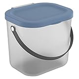 Rotho Albula Waschmittelbehälter 6l mit Deckel, Kunststoff (PP recycelt) , blau/transparent, 6l (23.5 x 20.0 x 20.8 cm)