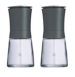 WMF Trend Mühlenset 2tlg, Salz- und Pfeffermühle unbefüllt, Glasbehälter, Keramikmahlwerk, Mühle für Salz, Pfeffer, Gewürze, g