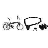 FISCHER E-Bike Klapprad FR 18 Elektrofahrrad für Damen und Herren, RH 30 cm, schwarz matt, 20 Zoll & 50385 Faltschloss inkl Halterung und 2 Sicherheitsschlüssel | schwarz 110 cm