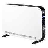 HOMCOM Elektroheizung 2000W Heizlüfter mit 3 Heizstufen Heizkörper mit LED-Anzeige, 24-Stunden-Timer Verstellbar Temperatur für 18 m²