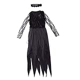 Veemoon Gruseliges Halloween Geist Braut Kostüm Für Frauen – Verlassenes Seelen Outfit Mit Stirnband - Ideal Für Schaurige Partys Und Friedhofs-Mottos Größe XL