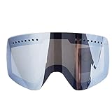 QIFFIY Skibrille, Ersatzbrille, magnetisch, hochauflösend, beschlagfrei, für den Winter, Schneemobil, UV400, Skating-Ski-Brille, Brillengläser (Farbe: Silber)