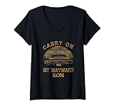 Damen Carry On My Wayward Son Vintage übernatürliches T-Shirt T-Shirt mit V-Ausschnitt
