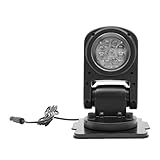 Dettchan Schwarz Bootssuchscheinwerfer, 6500K LED Rotatable Suchscheinwerfer mit Fernbedienung, für Yachten Marine Fischerboote Schiffe 18.3 * 11