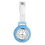 Avaner Krankenschwesteruhr Analog Quarzwerk Schwesternuhr aus Silikon Pflegeruhr Ansteckuhr FOB mit Pin/Clip Taschenuhr für Arzt Doktor Krankenschwester Damen H