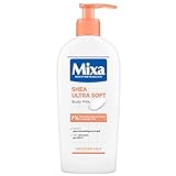 Mixa Shea Body Lotion, mit Sheabutter und pflanzlichem Glycerin, intensiv nährende Körpermilch, für trockene und raue Haut, pflegt & hydratisiert die Haut 48h lang, Shea Ultra Soft Body Milk, 250 ml