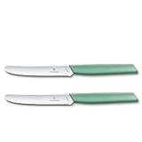 Victorinox Swiss Modern Tomaten-und Tafelmesser Set, 2-teilig, Rostfreier Stahl, ergonomischer Griff, Swiss Made