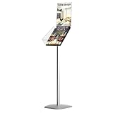 DisplayLager Kombi Infoständer & Prospektständer in DIN A4 mit Topschild-Halterung und Prospektablage (Vertikal)