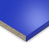 AUPROTEC Einlegeboden Regalboden 19 mm Holz Zuschnitt nach Maß Größe bis max 500 mm breit x 400 mm tief melaminharzbeschichtet mit Umleimer ABS Kante: Farbe blau