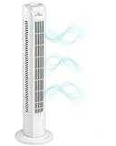 Commodoor Turmventilator mit 45 Watt, 3 Geschwindigkeitsstufen, Oszillation - Ventilator Säulenventilator