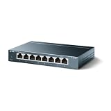 TP-Link TL-SG108 8-Port Gigabit Netzwerk Switch (Plug-and-Play, 8* RJ-45 LAN Ports, Metallgehäuse, IGMP-Snooping, unmanaged, lüfterlos) b
